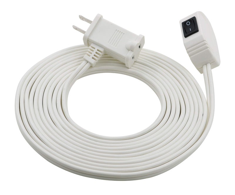 Prime Wire & Cable Prime EC870615 15-Foot 16/2 SPT-2 Remote Switch Cord, White - Image 1