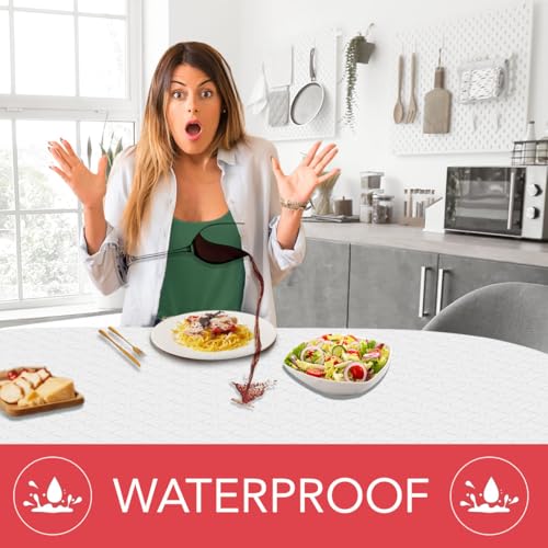 LAMINET - Deluxe Cushioned Heavy-Duty Quilted Table Pad Protector for Dining Room Table - 52" x 90" Oblong | Waterproof Vinyl Table Padding Under Tablecloth Cover for Rectangular Square Tables - Image 3