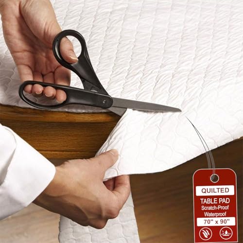 LAMINET - Deluxe Cushioned Heavy-Duty Quilted Table Pad Protector for Dining Room Table - 52" x 90" Oblong | Waterproof Vinyl Table Padding Under Tablecloth Cover for Rectangular Square Tables - Image 1