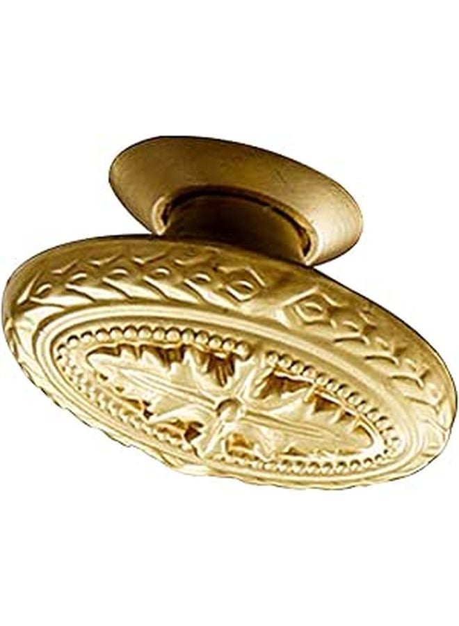 Solid Brass Single Hole Drawer Handle 4 Inch Raised Pattern Cabinet Knob Furniture Pull - Image 1