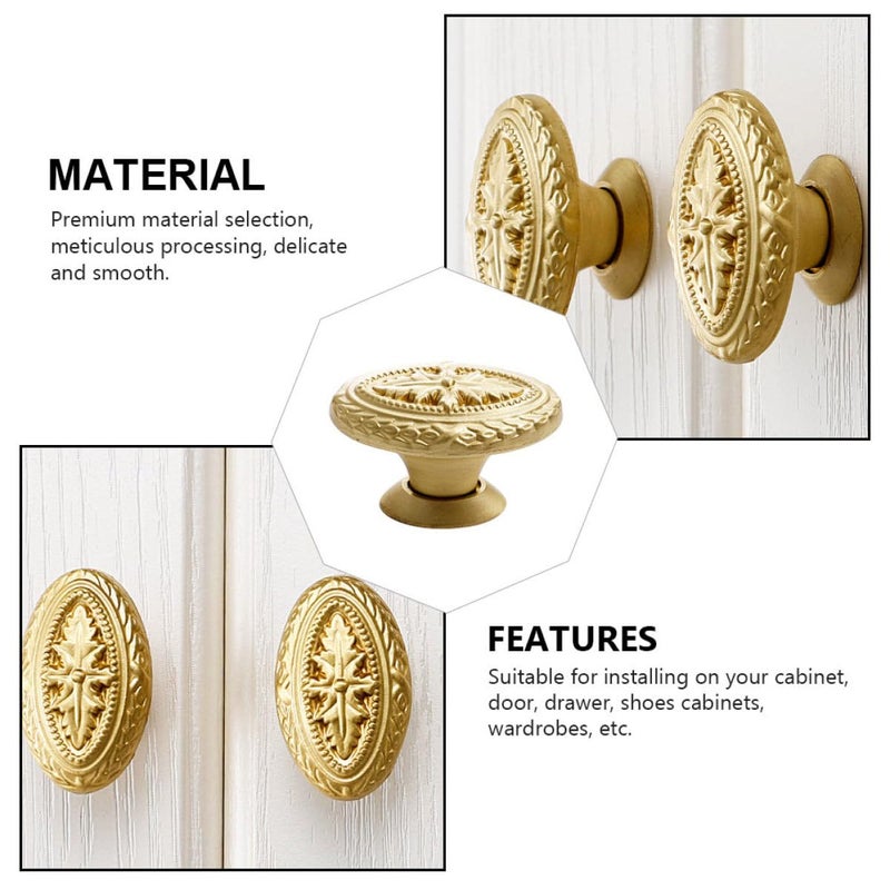 Solid Brass Single Hole Drawer Handle 4 Inch Raised Pattern Cabinet Knob Furniture Pull - Image 4