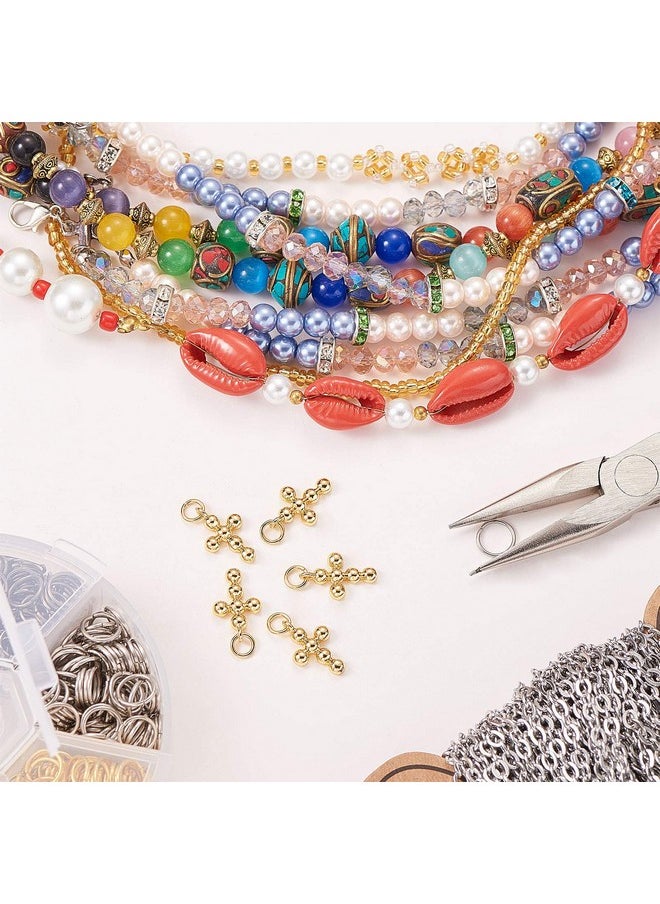 DanLingJewelry - 10 Pcs Craft Supplies Beads Charms Pendants Cross Charms For Jewelry Making Crafting - Image 1