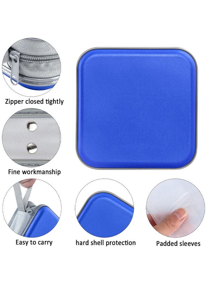FLABOX 40 CD/DVD Sleeves Portable  Storage Organizer Scratch-Resistant Protective Cases (Blue)  - Image 2