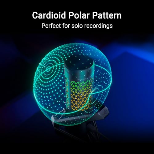 ASUS ROG Carnyx USB Gaming Microphone (25mm Condenser Capsule, 192kHz/24-bit, Cardioid, high-Pass Filter, Built-in pop Filter, Metal Shock Mount, one-Touch Mute, Aura Sync RGB)- Moonlight White - Image 4