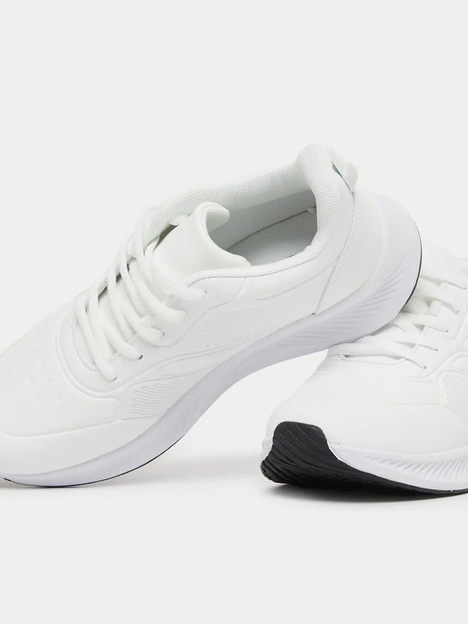 Styli Styli Textured Low Top Lace-Up Sneakers with Back Pull Tab