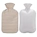 Fashy Hot Water Bottle with Ivory Soft Cotton Cover 67oz 2L Made in Germany - Image 1