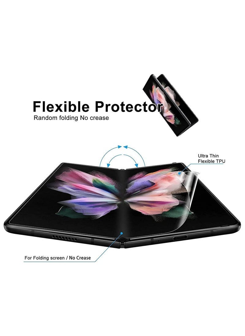 Raxoom ðŸ“± Screen Protector for Samsung Galaxy Z Fold 6 5G â€“ Flexible TPU Front & Inside Protection, 2 Pack for Front & 2 Pack for Inside â€“ Case Friendly, Bubble-Free, HD Clear, Anti-Scratch, Face ID Unlock Compatible â€“ Full Coverage Screen Guard - Image 4