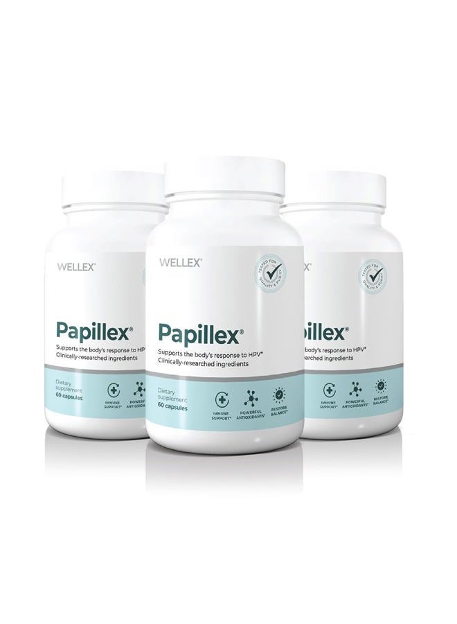 Papillex Dietary Supplement Tablets All Natural Immune Support - Immunity Defense - Best Immune System Booster - Organic 60 Capsules Bottle (3 Pack) - Image 1