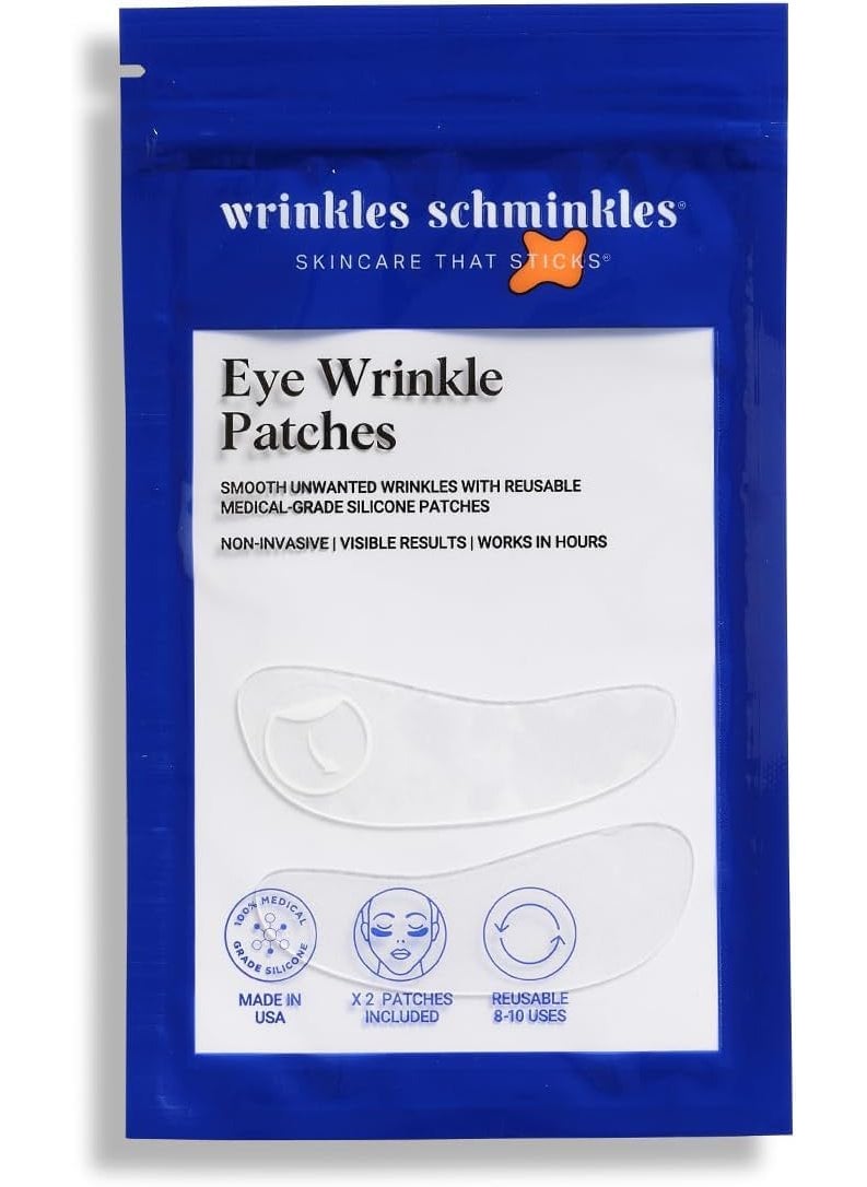 WRINKLES SCHMINKLES - Wrinkles Schminkles Under Eye Wrinkle Patches Smooth Eye Wrinkles Crows Feet  Dark Circles Overnight 1 Pair Reusable Medical Grade Silicone Patches - Image 1