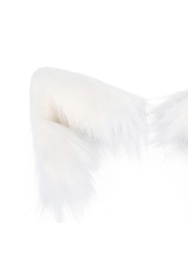 QinRuan Cat Ears and Wolf Fox Animal Tail Cosplay Costume Faux Fur Hair Clip Headdress Halloween Leather Neck Chocker Set - Image 2