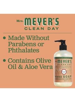 Mrs. Meyer's Clean Day Hand Soap, Made with Essential Oils, Biodegradable Formula, Geranium, 12.5 fl. oz - Pack of 3  - Image 5