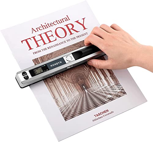 MUNBYN Portable Scanner 900 DPI Photo Scanner for A4 Documents Pictures Wand Reader with 16G SD Card Flat Scanning USB Transfer to PCLaptop No Driver Required Silver - Image 1