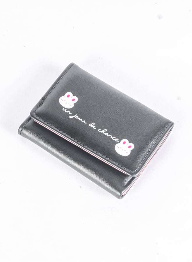 The Black Pearl Accessories Leather Flip Wallet & Card Holder with 9 Pockets Black - Image 1