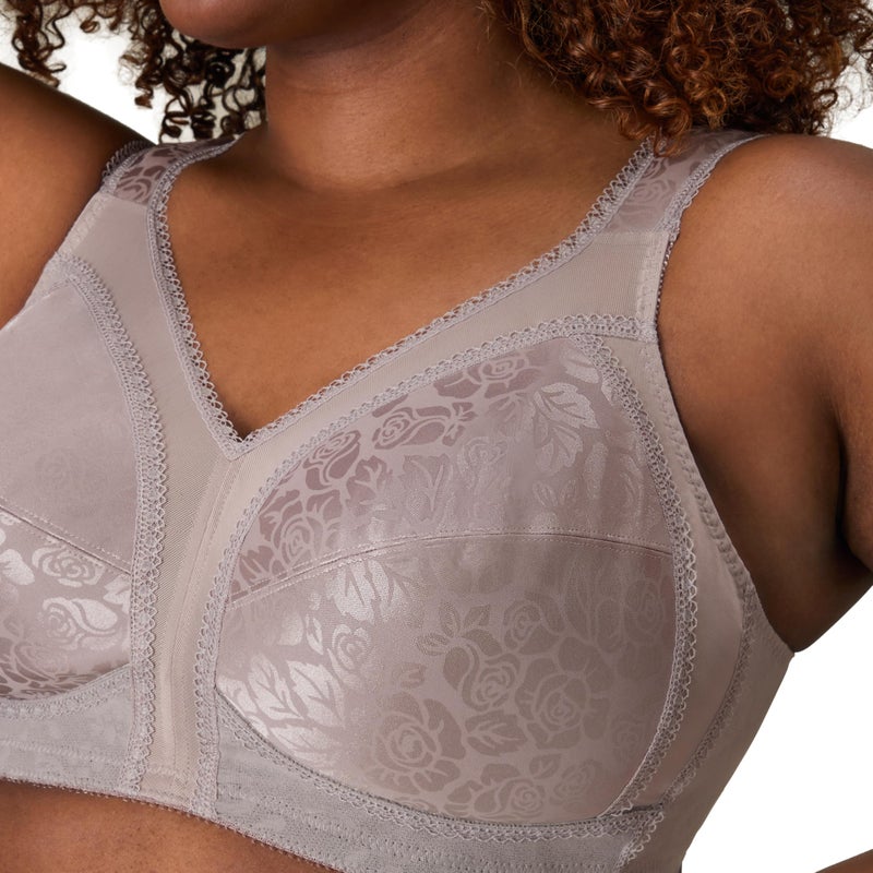 PLAYTEX Womens 18 Hour Comfort-strap Wireless Bra, Full-coverage With 4-way Trusupport, Single & 2-pack Bras, Warm Steel, 38DDD US - Image 3