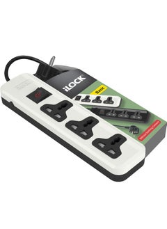 power strip 3 universal outlets without earthing - (Basic) (Multicolor)