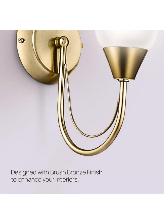 wipro BeuHome Single Wall Light BW05 | Premium Indoor Decorative Light with Frosted Glass | Contemporary Sleek Design | Surface Mounted Classic Wall Light | E27 (1H, Brush Bronze) - Image 5