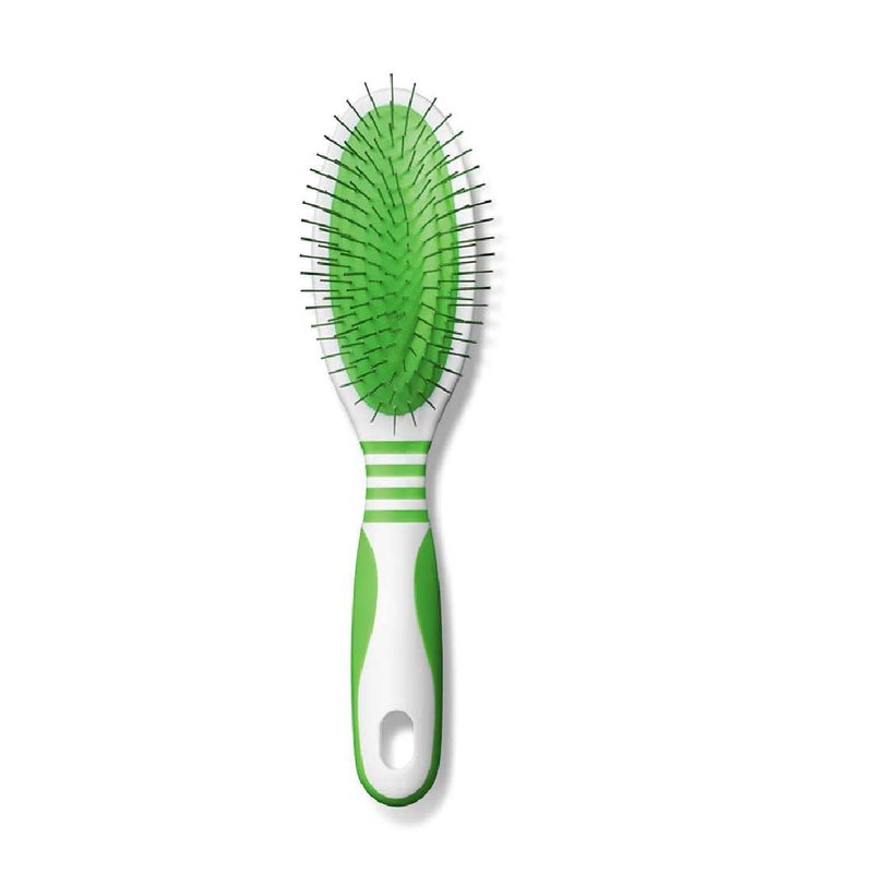 Andis Pin Brush for Medium & Long Hair Dogs, Gentle & Effective in Removing Dirt, Dust & Loose Hair, Promotes Healthy Skin & Coat - Large, Green/White - Image 1