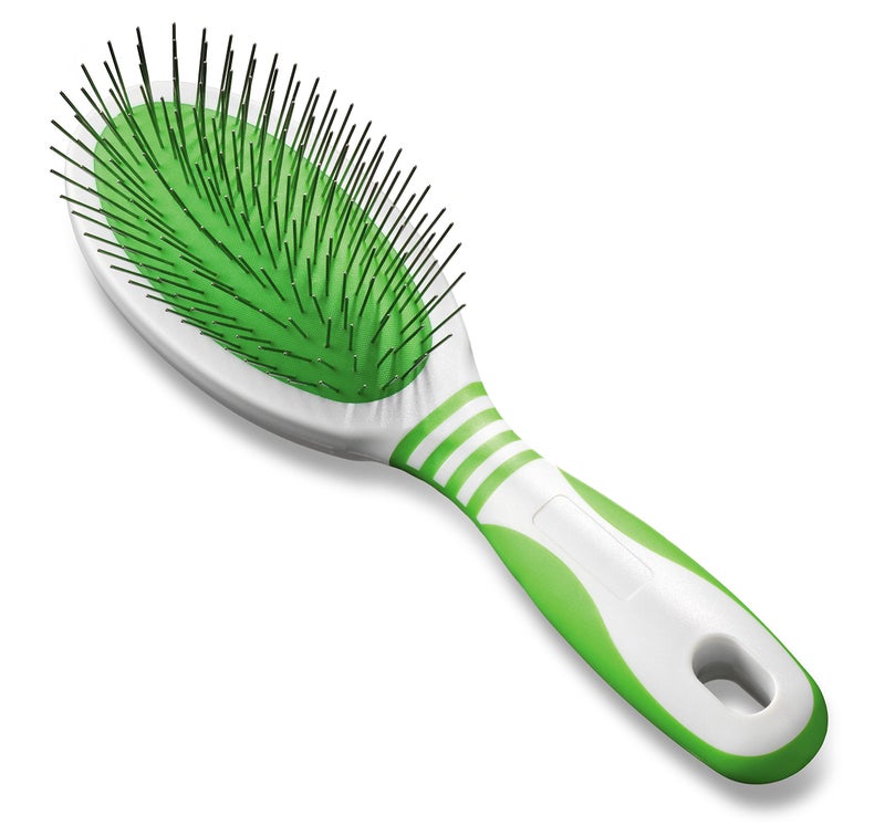 Andis Pin Brush for Medium & Long Hair Dogs, Gentle & Effective in Removing Dirt, Dust & Loose Hair, Promotes Healthy Skin & Coat - Large, Green/White - Image 4