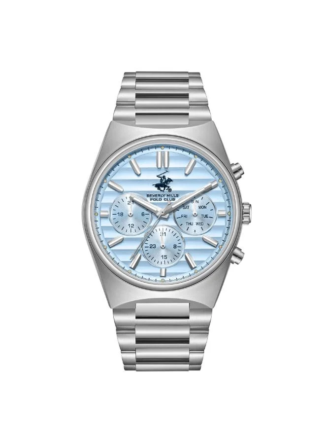 BEVERLY HILLS POLO CLUB BEVERLY HILLS POLO CLUB BP3744X.300 Men's Multi Function Display Watch & Metal Strap Silver
