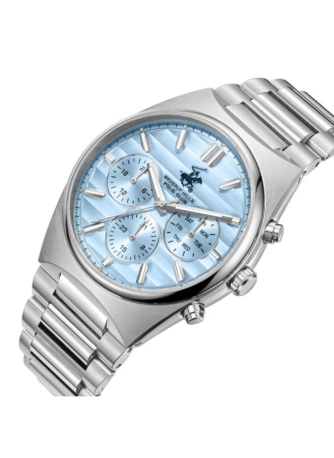 BEVERLY HILLS POLO CLUB BEVERLY HILLS POLO CLUB BP3744X.300 Men's Multi Function Display Watch & Metal Strap Silver