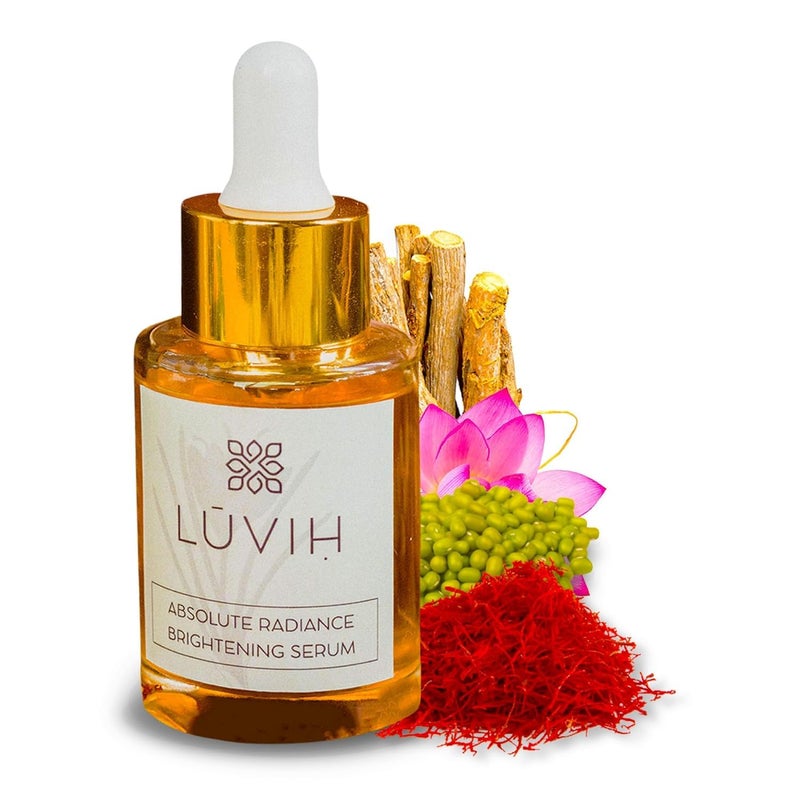 LUVIH Absolute Radiance Brightening Serum Ayurvedic Dark Spot Corrector Glow Serum for Women Men Nourishing Treatment for Dullness Uneven Skin Tone SunStressed Skin 30 mL