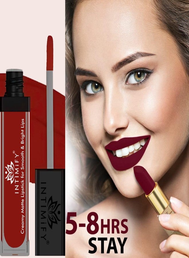 INTIMIFY Premium Matte Liquid Lip Stick For Women Maroon 6 ml (Pack of 1) - Image 4