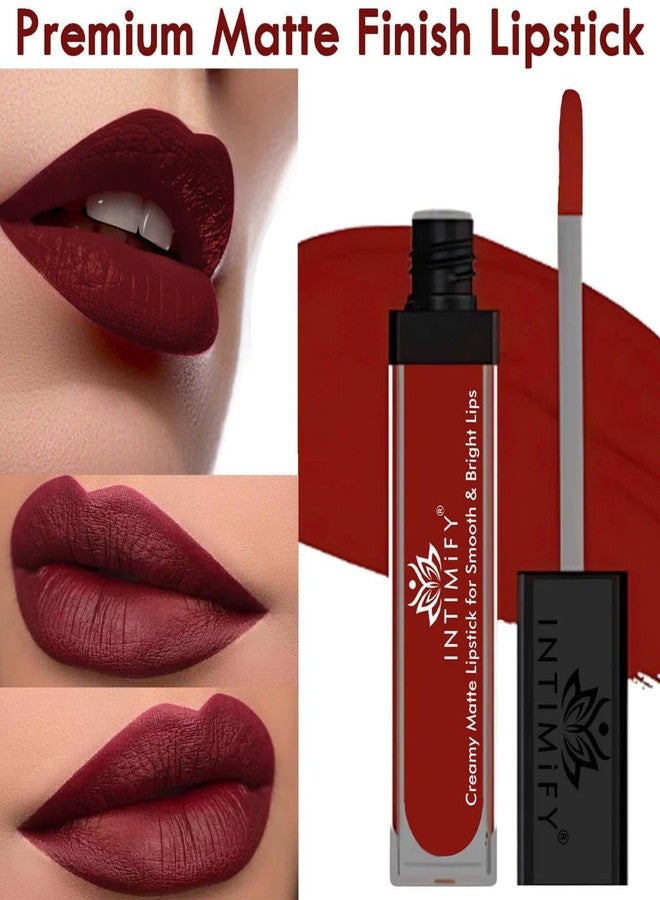 INTIMIFY Premium Matte Liquid Lip Stick For Women Maroon 6 ml (Pack of 1) - Image 5