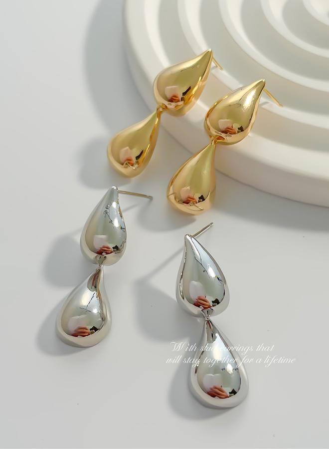 Take Two Silver Waterdrop Shape Drop Earrings - Image 4