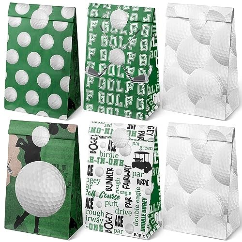 Outego Golf Party Favor Bags – 24 Pcs Golf Gift Bags with 5 Designs, Paper Goodie Bags for Sports Theme Birthday Party Decorations and Golf Event Supplies - Image 1