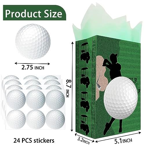 Outego Golf Party Favor Bags – 24 Pcs Golf Gift Bags with 5 Designs, Paper Goodie Bags for Sports Theme Birthday Party Decorations and Golf Event Supplies - Image 3