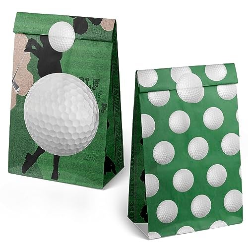Outego Golf Party Favor Bags – 24 Pcs Golf Gift Bags with 5 Designs, Paper Goodie Bags for Sports Theme Birthday Party Decorations and Golf Event Supplies - Image 2
