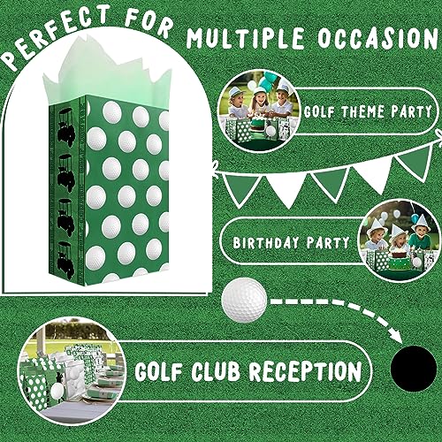 Outego Golf Party Favor Bags – 24 Pcs Golf Gift Bags with 5 Designs, Paper Goodie Bags for Sports Theme Birthday Party Decorations and Golf Event Supplies - Image 4