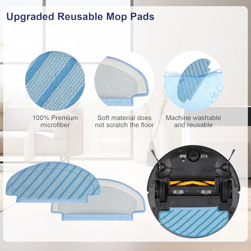 Feilifan 19 PCS Accessories Kit for ECOVACS DEEBOT N10 PLUS/ T9+/ N8 PRO+/ N8+/ T8AIVI+/ T8+ Robot Vacuum, Replacement Parts Main Brush, Side Brush, Filter, Mop pads, Dust Bag - Image 5