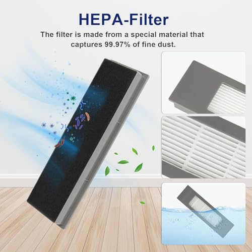 Feilifan 19 PCS Accessories Kit for ECOVACS DEEBOT N10 PLUS/ T9+/ N8 PRO+/ N8+/ T8AIVI+/ T8+ Robot Vacuum, Replacement Parts Main Brush, Side Brush, Filter, Mop pads, Dust Bag - Image 4