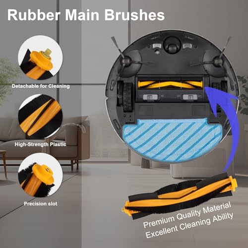 Feilifan 19 PCS Accessories Kit for ECOVACS DEEBOT N10 PLUS/ T9+/ N8 PRO+/ N8+/ T8AIVI+/ T8+ Robot Vacuum, Replacement Parts Main Brush, Side Brush, Filter, Mop pads, Dust Bag - Image 2