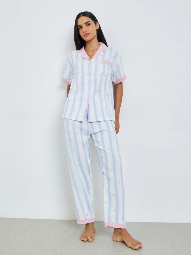 Styli Pack of 3 - Striped Shirt, Pyjama and Shorts Set