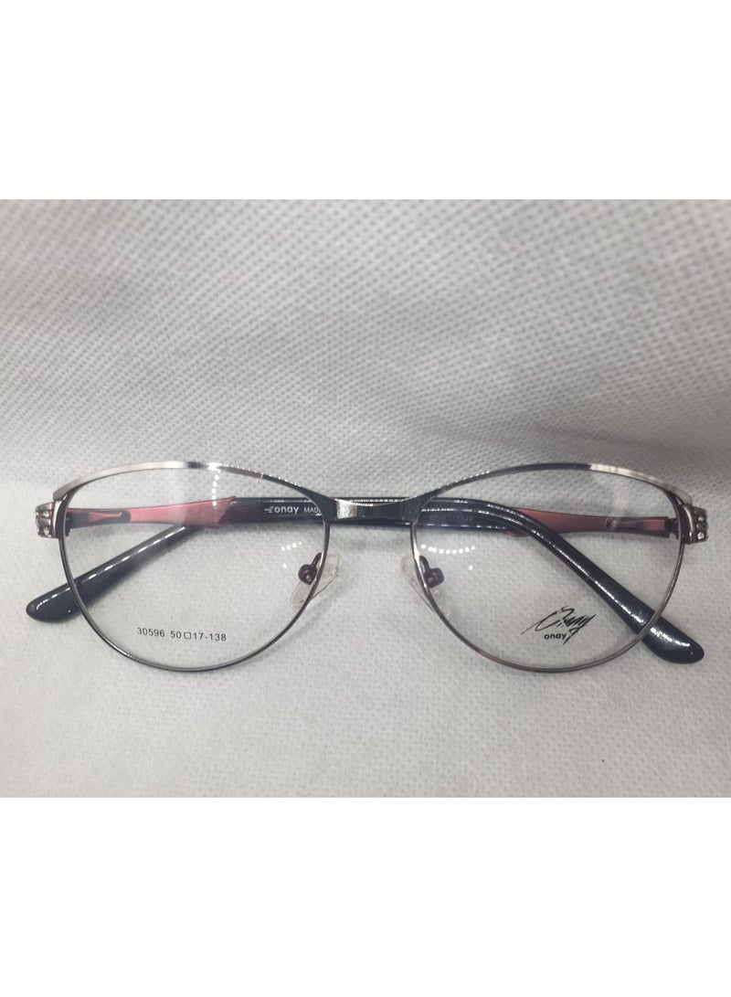 Full Rim Eyeglasses 30596 - 2, Silver , Cat Eye  - Women - Image 3
