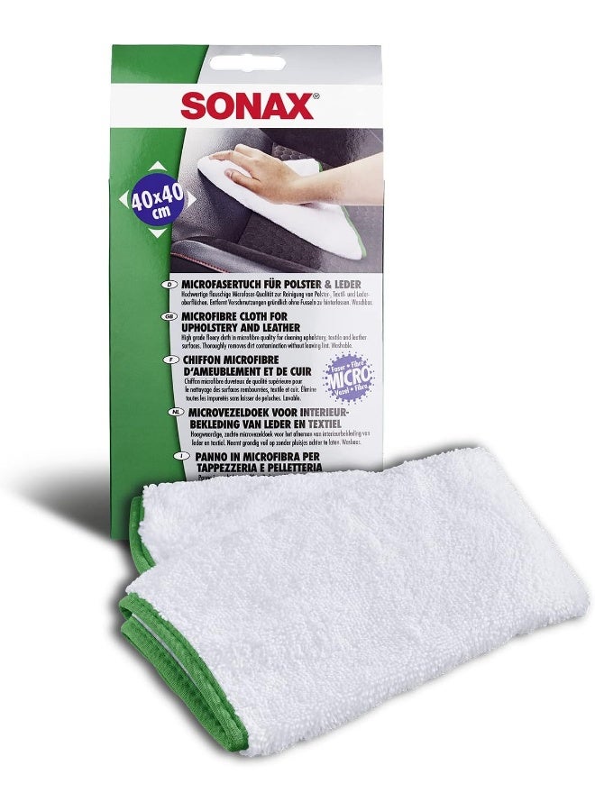 Sonax Microfibre Cloth for Upholstery and Leather (1 Piece) - 40cm X 40cm, Washable up to 60°c - Image 1