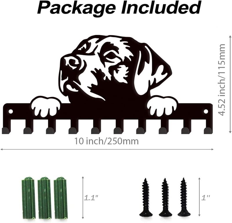 SUPERDANT Labrador Dog Metal Key Hooks with 10-Hooks Key Hanger Coat Hooks Decor Key Holder Wall Decorative Storage Hooks for Dog Leash Entryway Hallway Kitchen Bathroom Stash - Image 3