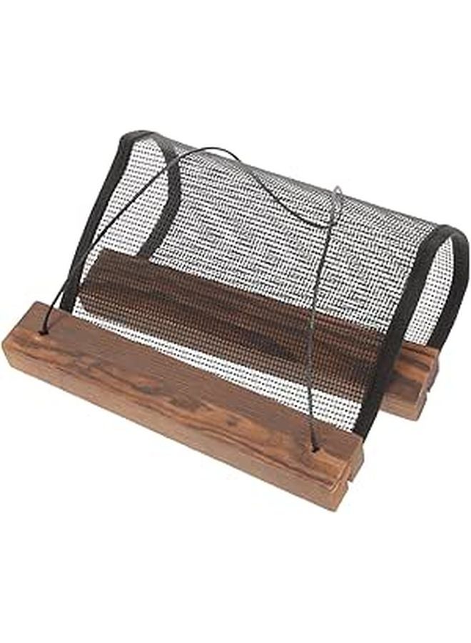 Wood Frame Mesh Earring Holder Large Capacity Jewelry Organizer Display Rack - Image 1