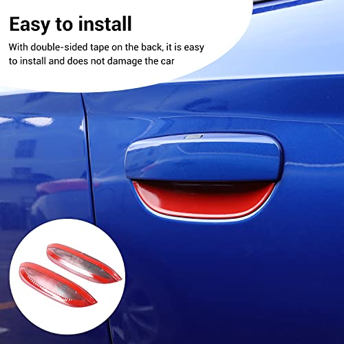 JWWY for Dodge Charger Exterior Door Handle Bowl Cover Trim for 2011-2025+ Dodge Charger Exterior Accessories Red 4pcs - Image 3
