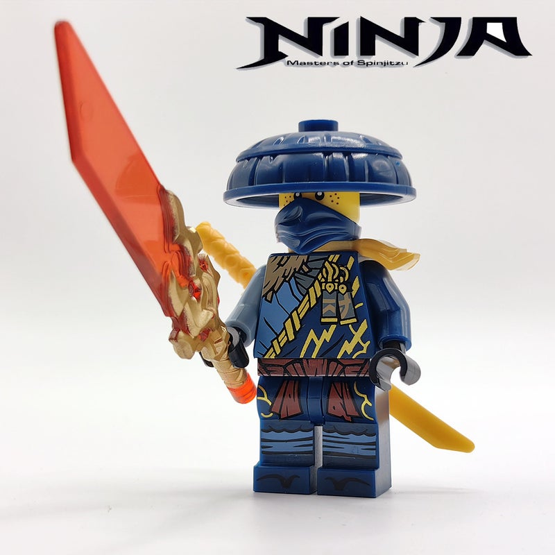 Exclusive 19 Season Ninja Rogue Jay Dual-Sided Print Figure with Weapon and Base Rare Minifigure Building Blocks - Image 5