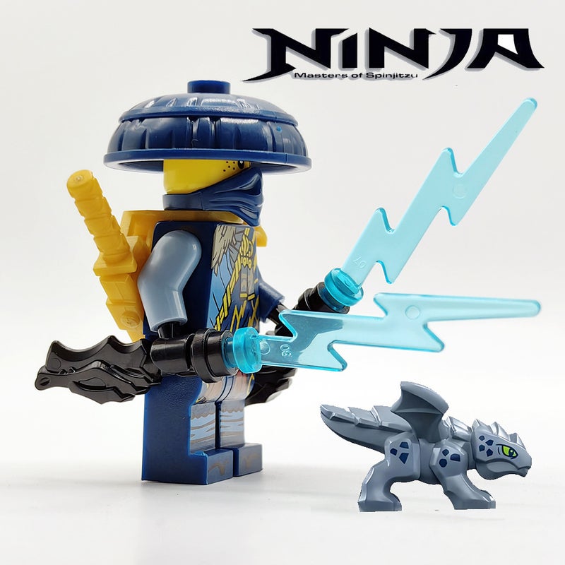 Exclusive 19 Season Ninja Rogue Jay Dual-Sided Print Figure with Weapon and Base Rare Minifigure Building Blocks - Image 4
