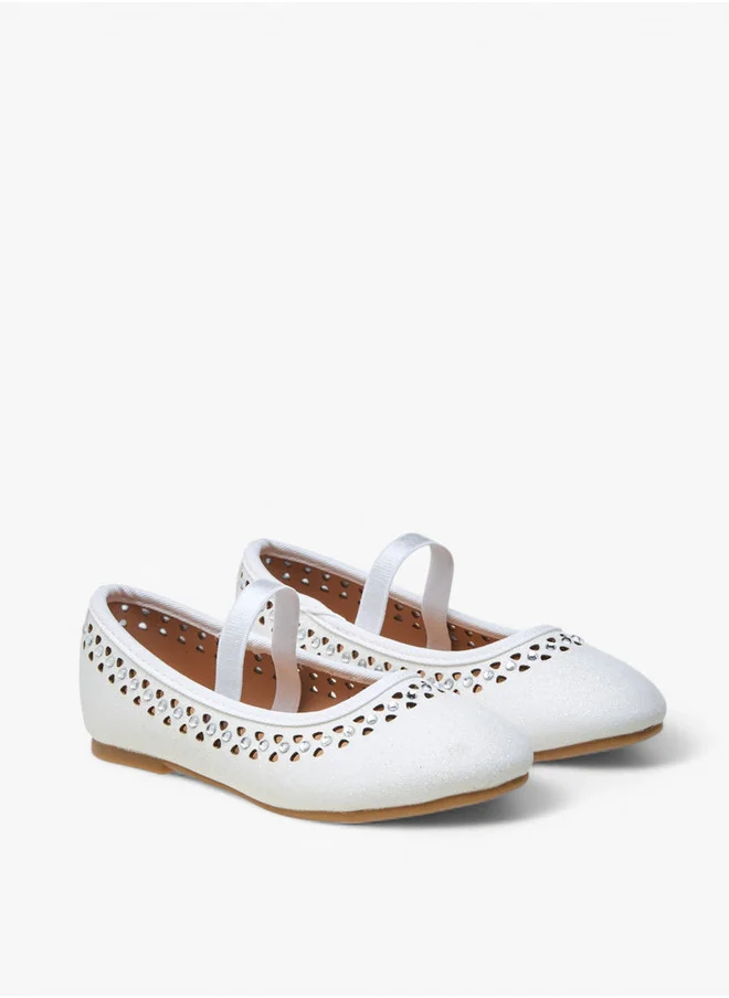 Flora Bella By Shoexpress Embellished Ballerina Shoes with Elastic Closure