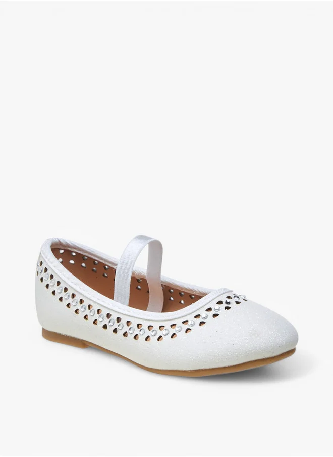 Flora Bella By Shoexpress Embellished Ballerina Shoes with Elastic Closure