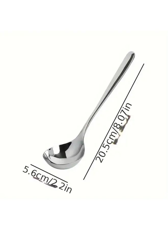 Korean Stainless Steel Soup Ladle Long Handle Hot Pot Spoon Silvery Kitchen Tool - Image 4