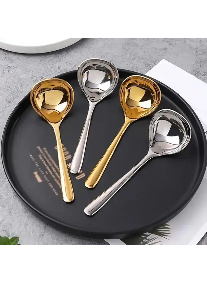 Korean Stainless Steel Soup Ladle Long Handle Hot Pot Spoon Silvery Kitchen Tool - Image 1