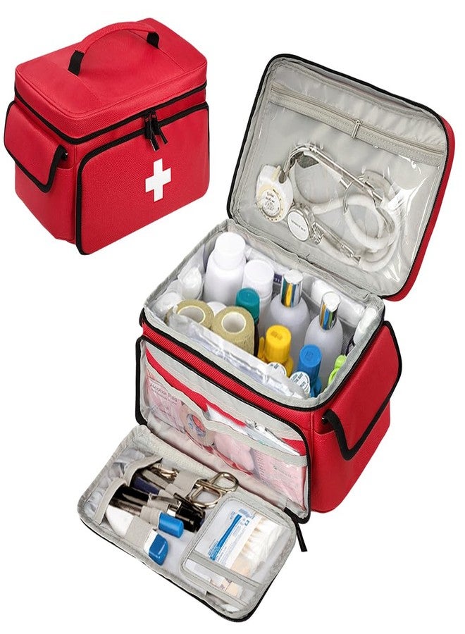HarvMax First Aid Bag Empty - Portable Medical Organizer Kit for Supplies, Travel, Home, Car & Outdoor Camping Hiking, School, Office Emergency Preparedness, Bag Organizing First Aid Supplies