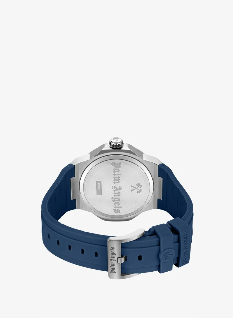 Palm Angels blue Vello Blue Dial Blue Silicone Strap Analog Watch for Men, 44mm for Men | Best Price UAE