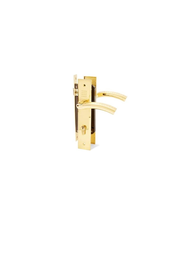 ROBUSTLINE Robustline- Door Lockset (lockbody) Complete Set with Handle and Lock Gold Color Gold 25 X 5 X 3centimeter  - Image 3